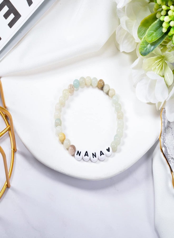 SUNSH Gifts for Nana Grandma Granny Beaded Bracelet Natural Stone Blessing Bracelet Women's Stretch Bracelets from Grandson Granddaughter Mother's day Birthday Christmas Nana Presents - Image 5